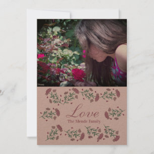 Aquarellblume Valentinstag Herzklopfen Karte