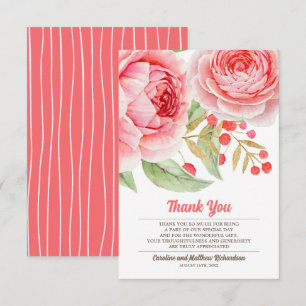 Aquarellblume Vielen Dank für Ihre Hochzeitkarte Dankeskarte