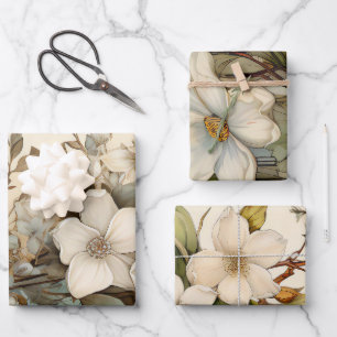 Aquarellblume Vintage Inspirierte Wrapping Sheets Geschenkpapier Set