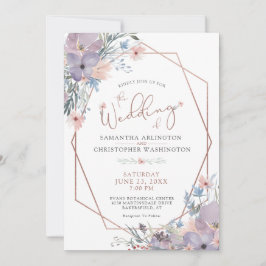 Aquarellblume Wildblumen Geometrische Hochzeit Einladung
