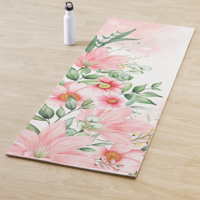 Aquarellblume Yogamatte (Beispiel)