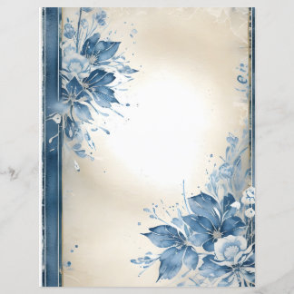 Aquarellblumen auf Vintage-Scrapbook-Papier