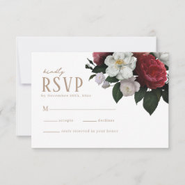 Aquarellblumen Blätter Hochzeit im Herbst RSVP Karte