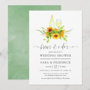 Aquarellblumen blühen vor dem I Do Einladung