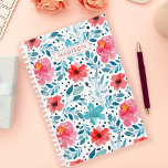 Aquarellblumen Blumenmuster Personalisiert Planer<br><div class="desc">Bleibe organisiert mit unserem Watercolor Blooms Blumenmuster Personalisierten Planer. Mit einem wunderschönen Blumendesign in Aquarellfarben und lebhaften Farben ist dieser Planer der ideale behalt für Termine, Aufgaben und Ziele. Passen Sie es mit Ihrem Namen für eine persönliche Touch an. Ideal für Studierende, Fachleute und alle, die Lieben, mit einer Touch...</div>