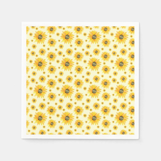 Aquarellblumen Blumenmuster Serviette (Vorderseite)