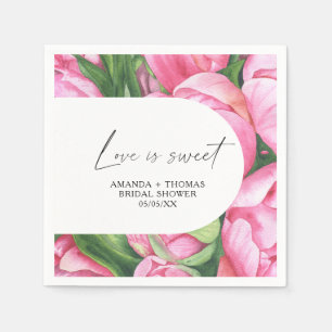 Aquarellblumen - Brautparty Serviette