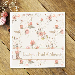 Aquarellblumen Cowgirl Bridal Dusche Napkin Serviette