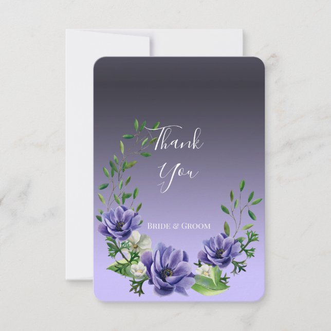 Aquarellblumen Danke, dass ihr Karte gegeben habt (Vorderseite)
