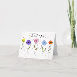 Aquarellblumen Dankeskarte