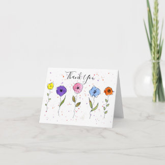 Aquarellblumen Dankeskarte