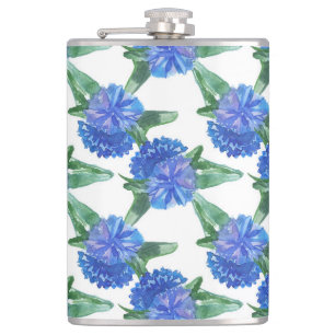 Aquarellblumen Flachmann