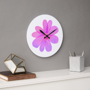 Aquarellblumen große wanduhr