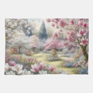 Aquarellblumen in sanften Pastellfarben Geschirrtuch