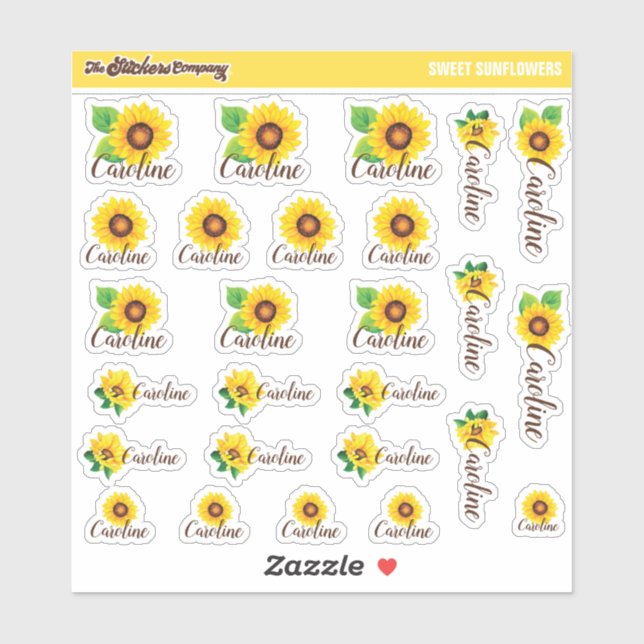 Aquarellblumen Individuelle Name Labels | Schule (Blatt)