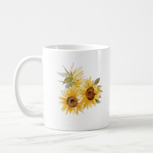 Aquarellblumen Kaffeetasse (Links)