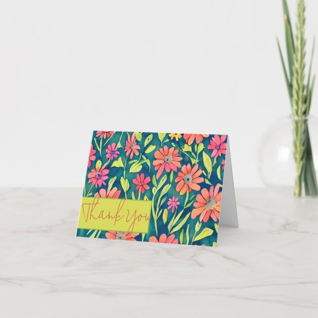 Aquarellblumen Karte (Vorderseite)