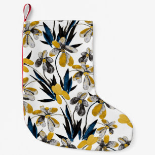 Aquarellblumen: lebendiges Sommer Muster. Kleiner Weihnachtsstrumpf
