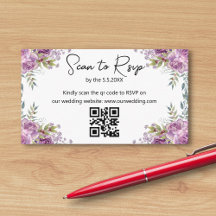 Aquarellblumen lila uAwg qr Hochzeit