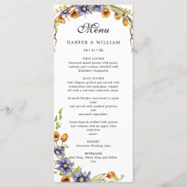 Aquarellblumen Menükarte
