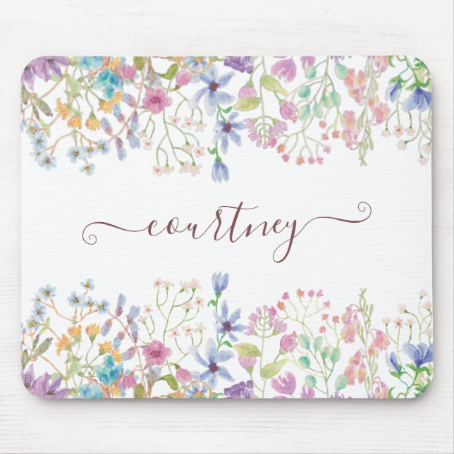 Aquarellblumen personalisiert mousepad (Vorne)