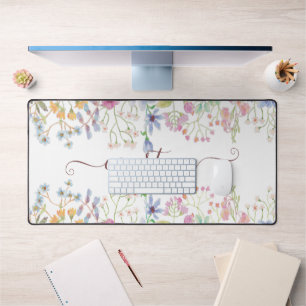 Aquarellblumen personalisiert schreibtischunterlage