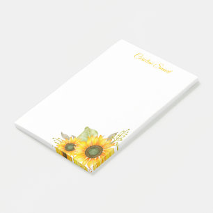 Aquarellblumen Personalisiert Stationery Post-it Klebezettel