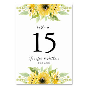 Aquarellblumen Personalisierte Hochzeit Tischnummer