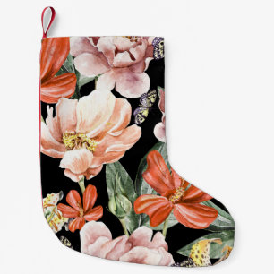 Aquarellblumen: Pfingstrose Rosen Lilie Kleiner Weihnachtsstrumpf