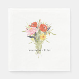 Aquarellblumen Serviette