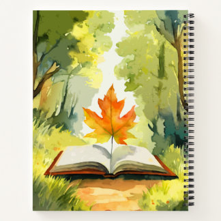 Aquarellblumen - Surreales Blatt Lesen eines Buche Notizbuch