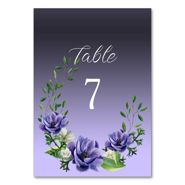 Aquarellblumen Tischnummer (Vorderseite)