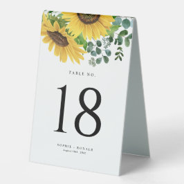 Aquarellblumen und Eukalyptus-Hochzeit Tischaufsteller