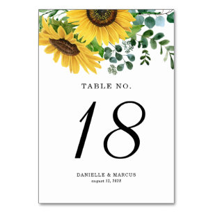 Aquarellblumen und Eukalyptus-Hochzeit Tischnummer
