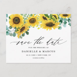 Aquarellblumen und Eukalyptus Save the Date Postkarte
