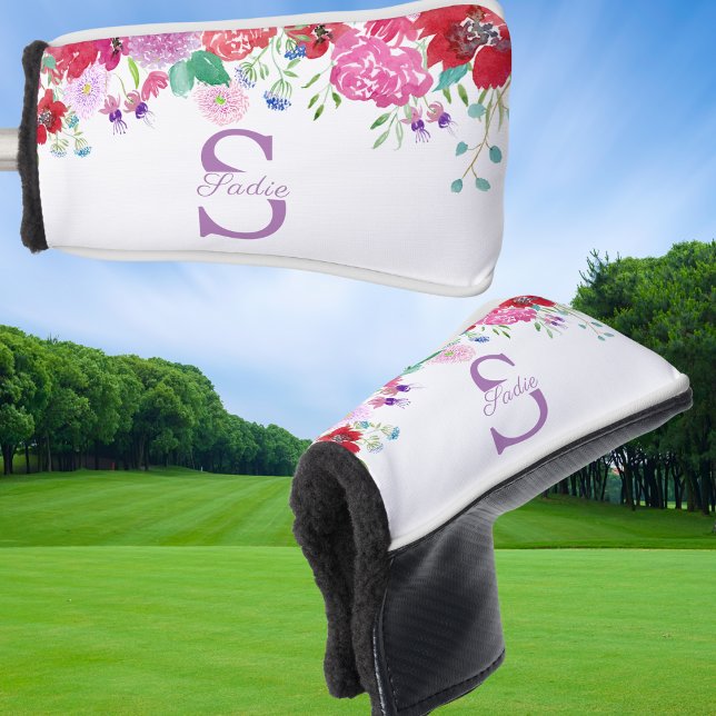 Aquarellblumen und Hydrangeas personalisieren Golf Headcover (Von Creator hochgeladen)