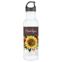 Aquarellblumen verleihen Holz rustikalen Namen
