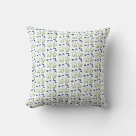 Aquarellblumen Wildblumen Blauer Blume Kissen
