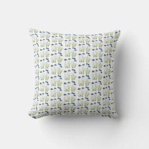 Aquarellblumen Wildblumen Blauer Blume Kissen
