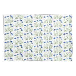 Aquarellblumen Wildblumen Blauer Blume Kissenbezug