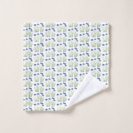 Aquarellblumen Wildblumen Blauer Blume Waschlappen