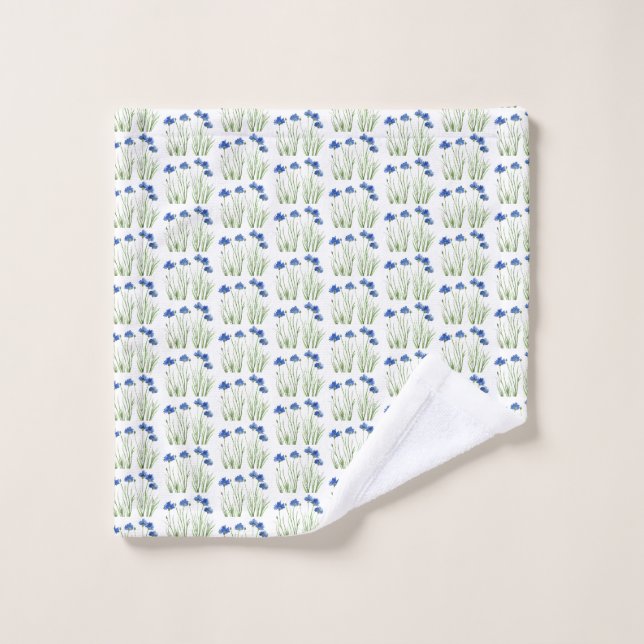 Aquarellblumen Wildblumen Blauer Blume Waschlappen (Waschlappen)