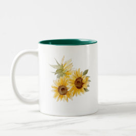 Aquarellblumen Zweifarbige Tasse