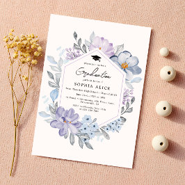 Aquarellblush Bloral 2025 Graduation Party Einladung