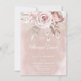 Aquarellblush & Dusty Rose Probe Abendessen Einladung