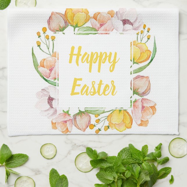 Aquarellblüte Geschirrtuch (Gefaltet)