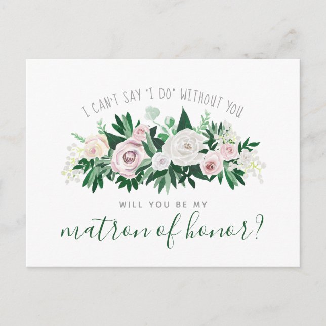 Aquarellblüte wird euch zu Ehren gereiht sein Einladungspostkarte (Vorderseite)