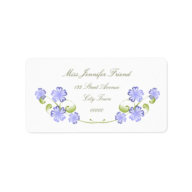 Aquarellblüten Adressaufkleber (Vorne)