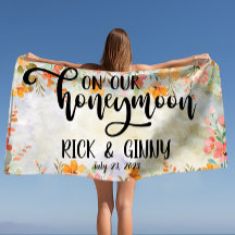 Aquarellblüten Flitterwochen Personalisiert