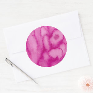 Aquarellblüten Rosa Klassischer Rundaufkleber Runder Aufkleber